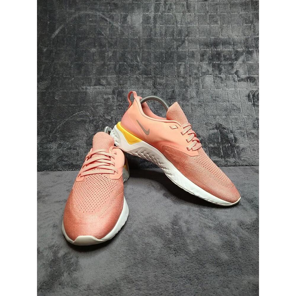 Nike Womens Odyssey React Flyknit 2 AH1016-602 Pink Running Shoes Sneakers Sz 9
